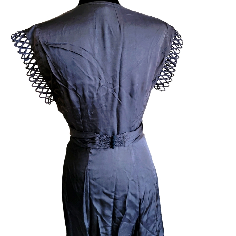 BCBGMAXAZRIA Navy Blue Iridescent Wrap Cocktail Dress NEW - Picture 10 of 16